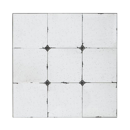 36" Black Square Iron Framed Antiqued Glass Accent Mirror