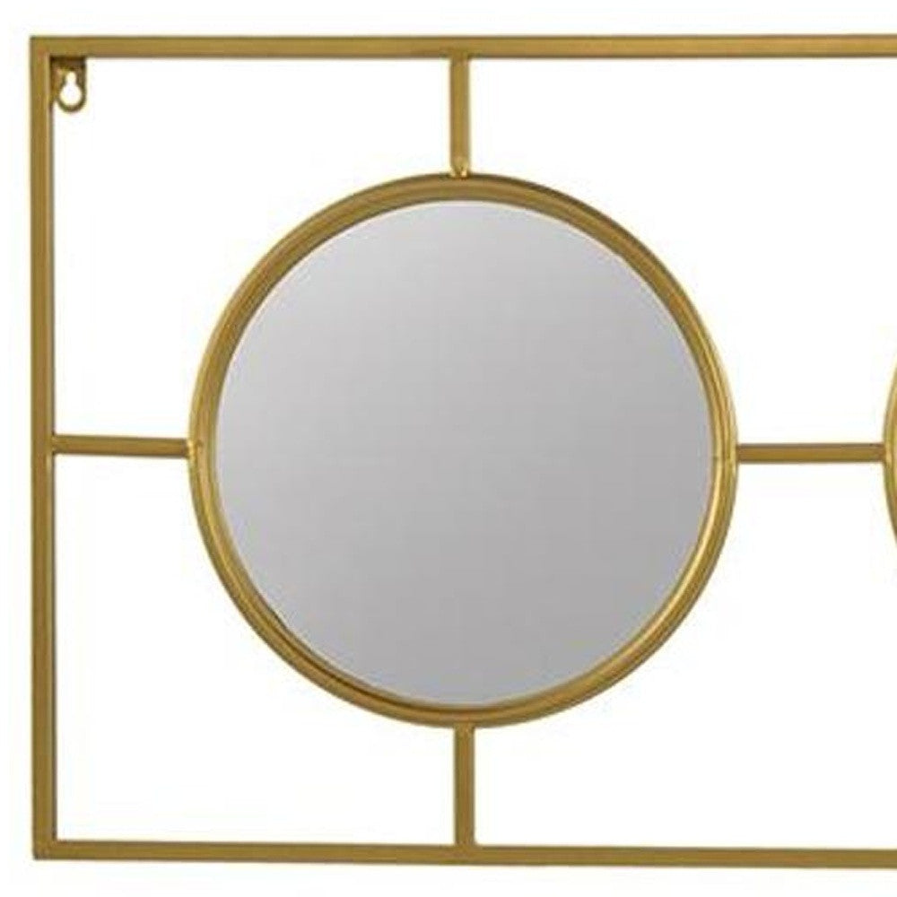 16" Gold Iron Framed Accent Mirror