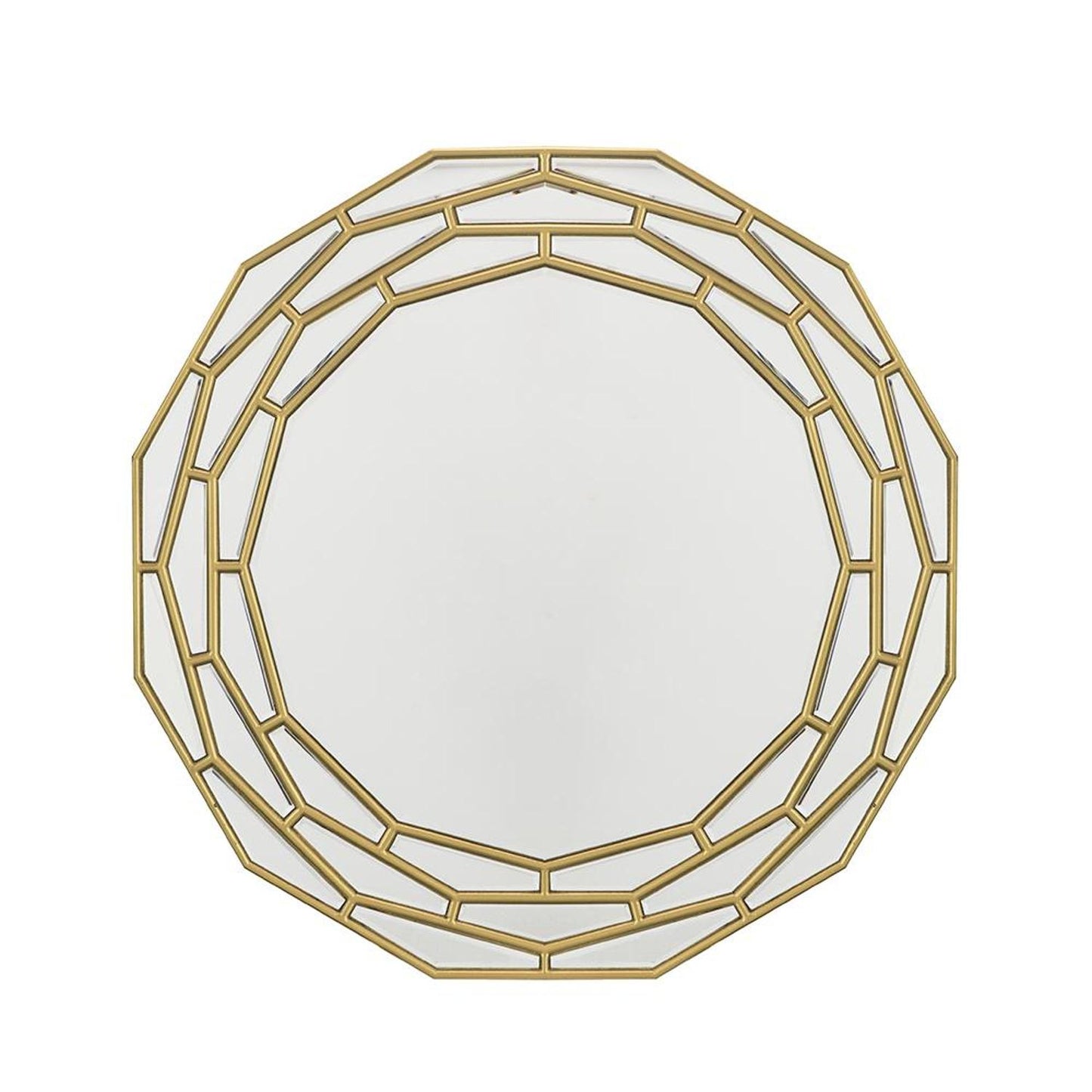 35" Gold Round Framed Accent Mirror