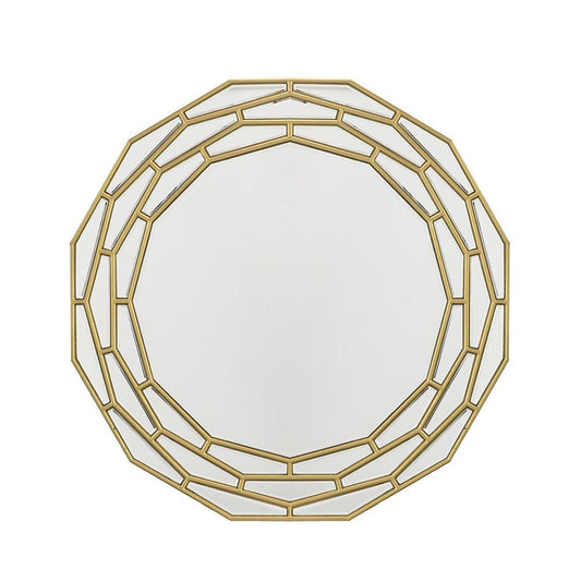 35" Gold Round Framed Accent Mirror
