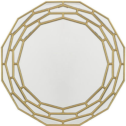 35" Gold Round Framed Accent Mirror