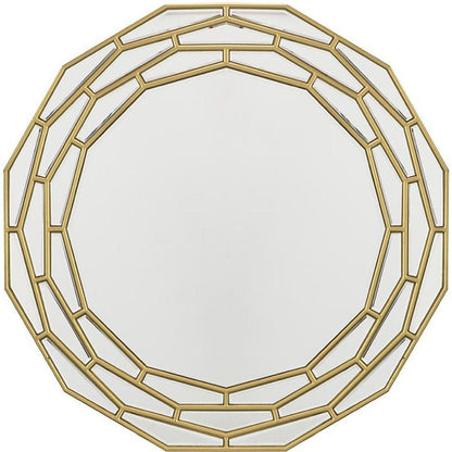 35" Gold Round Framed Accent Mirror