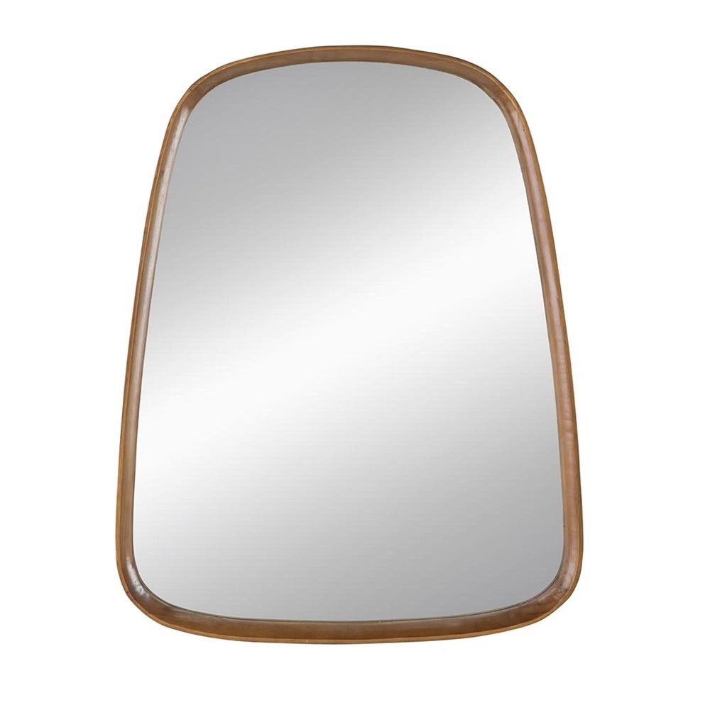 37" Brown Solid Wood Novelty Framed Accent Mirror