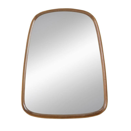 37" Brown Solid Wood Novelty Framed Accent Mirror