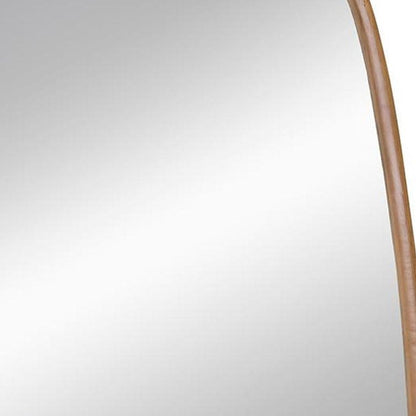 37" Brown Solid Wood Novelty Framed Accent Mirror