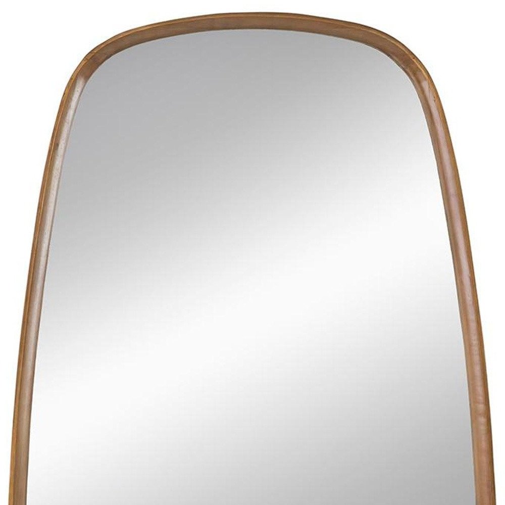 37" Brown Solid Wood Novelty Framed Accent Mirror