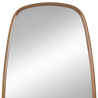 37" Brown Solid Wood Novelty Framed Accent Mirror