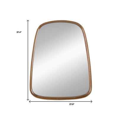 37" Brown Solid Wood Novelty Framed Accent Mirror