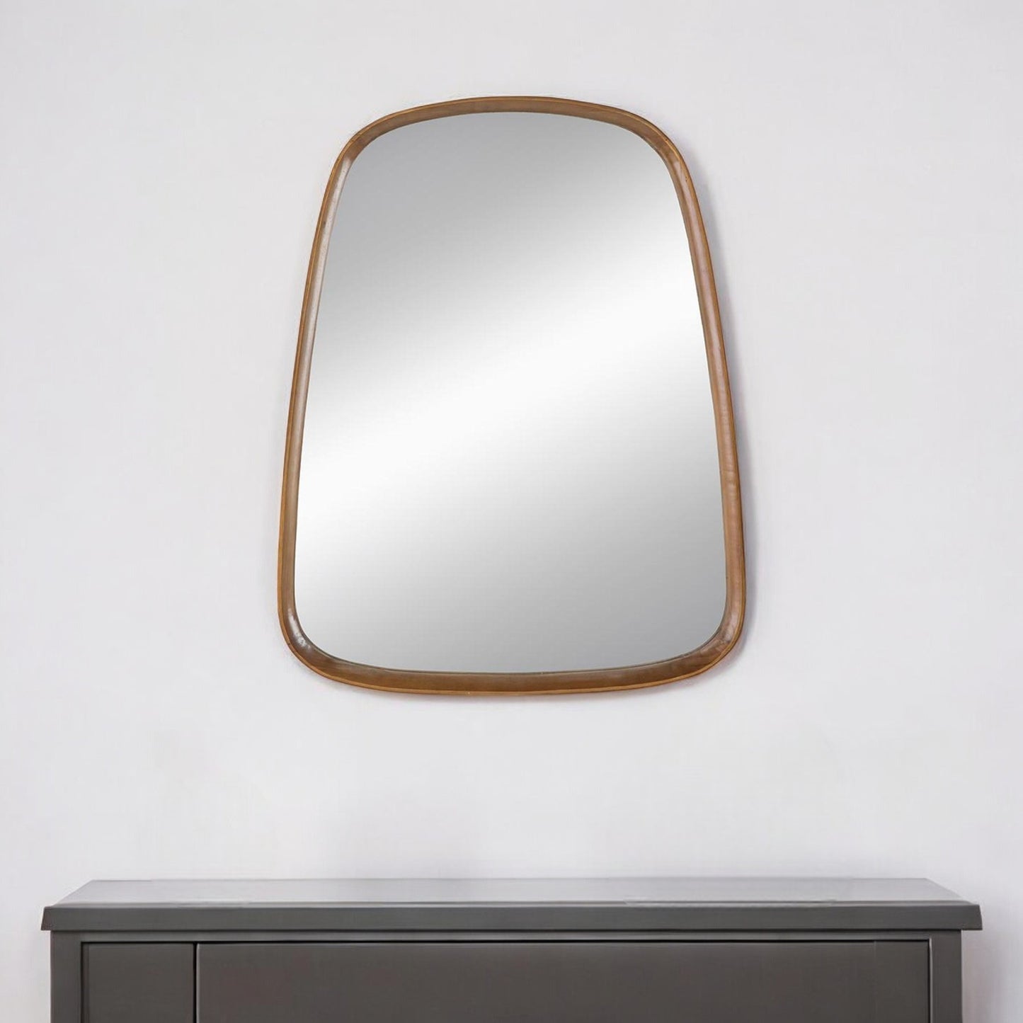 37" Brown Novelty Wood Framed Accent Mirror