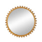 34" Brown Abstract Wood Framed Accent Mirror