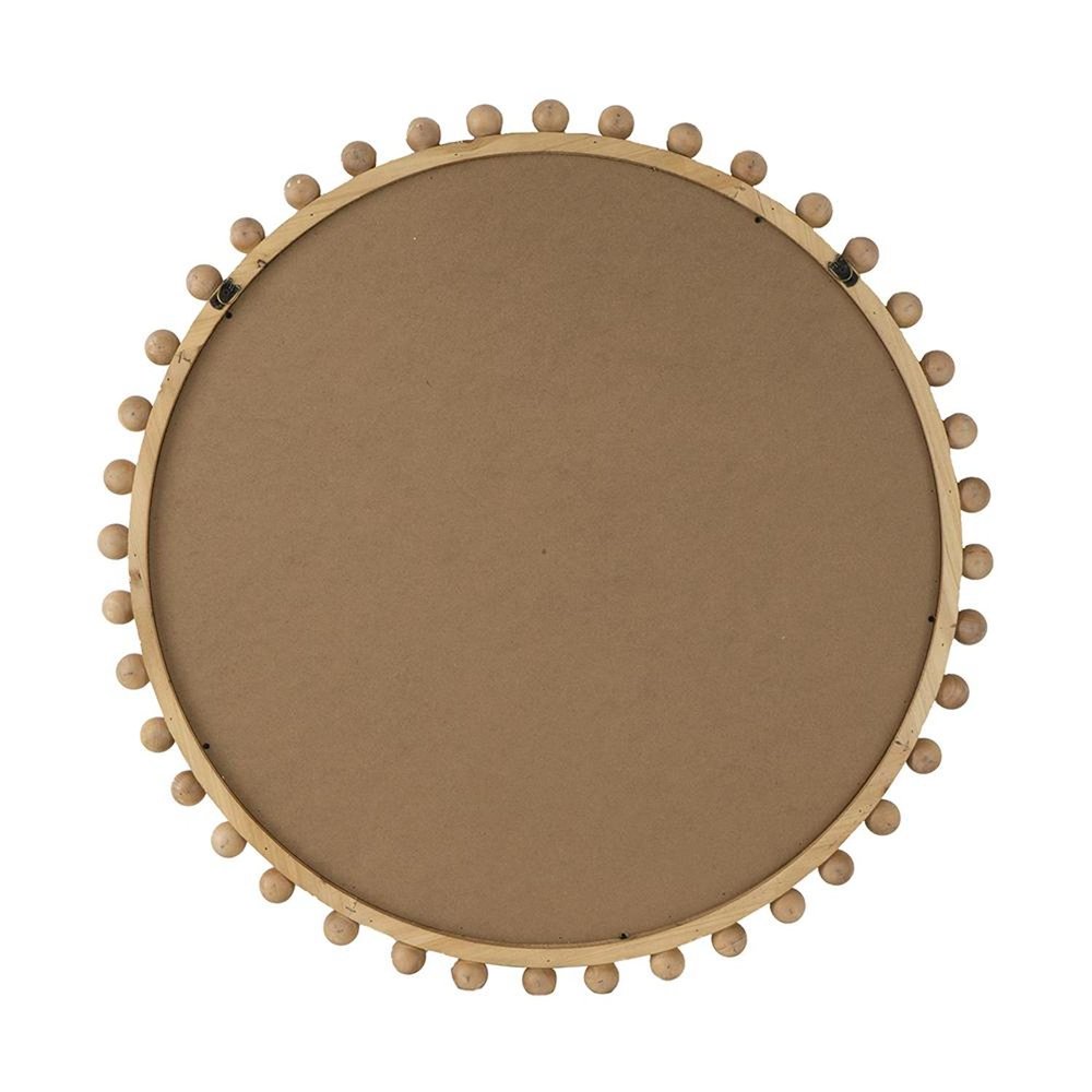 34" Brown Abstract Wood Framed Accent Mirror