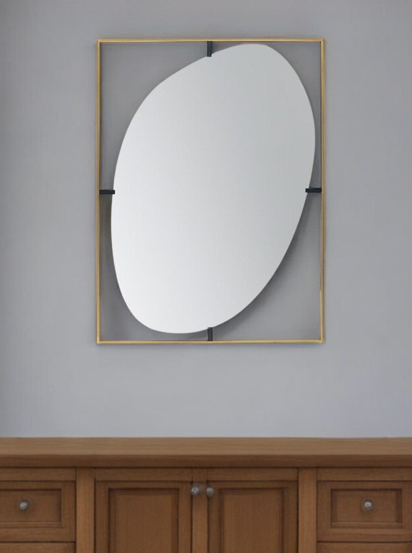 40" Gold Iron Framed Accent Mirror