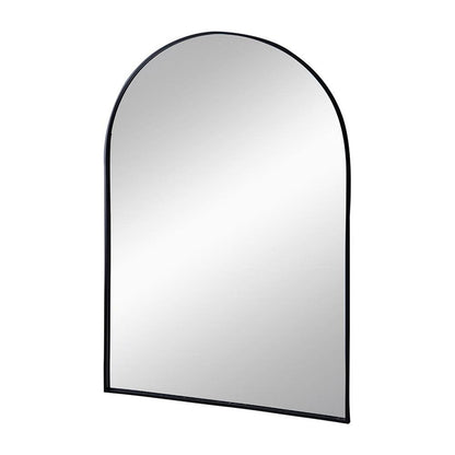 36" Black Arch Metal Framed Accent Mirror