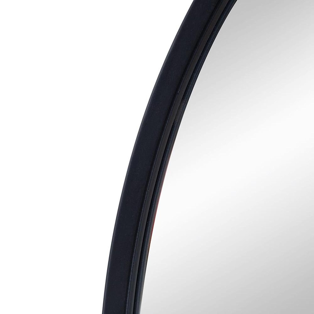 36" Black Arch Metal Framed Accent Mirror