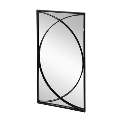 Set of Three Black Iron Framed Accent Mirror