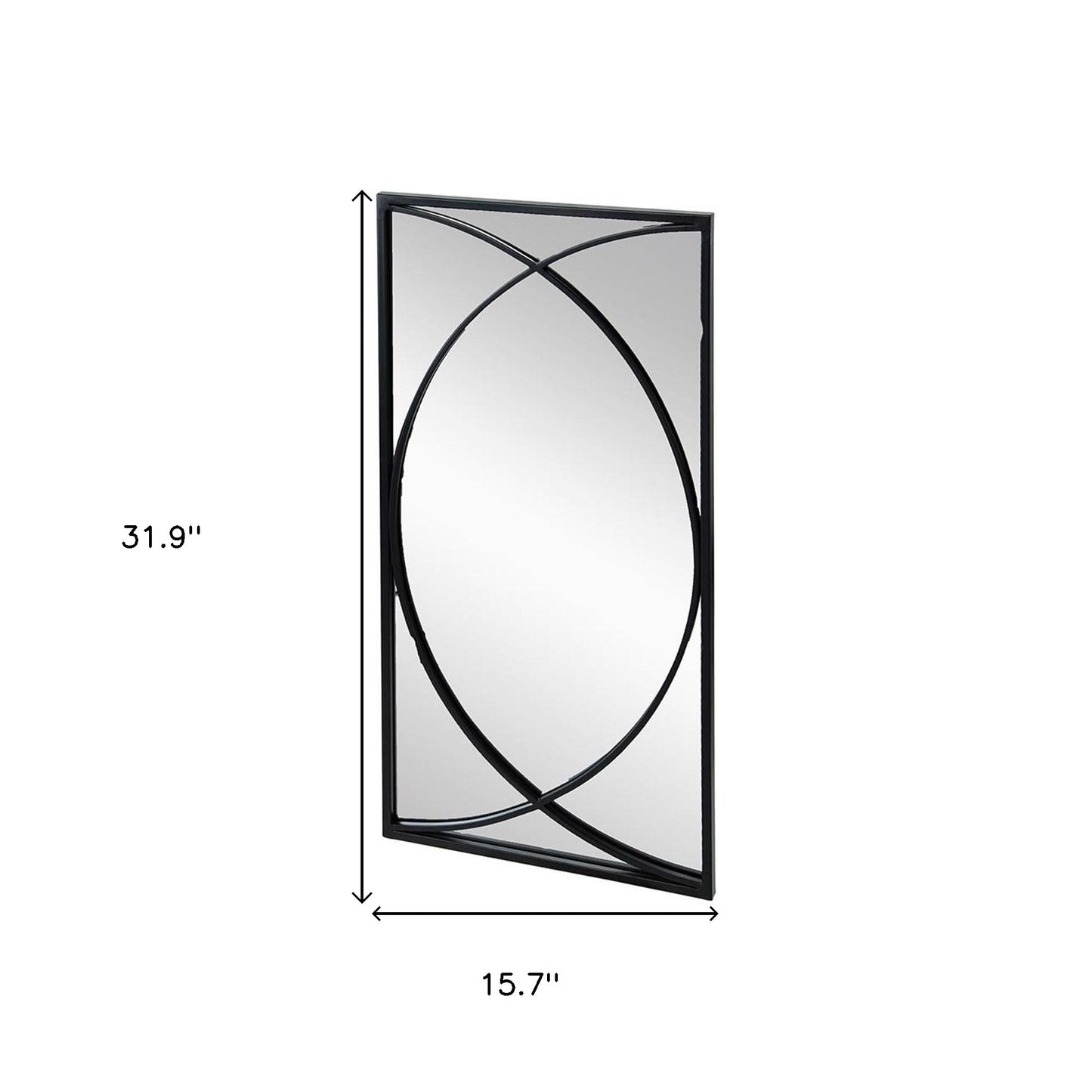 Set of Three Black Iron Framed Accent Mirror