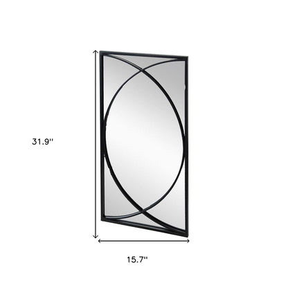 Set of Three Black Iron Framed Accent Mirror