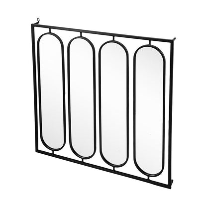 36" Black Square Iron Framed Accent Mirror