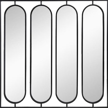 36" Black Square Iron Framed Accent Mirror