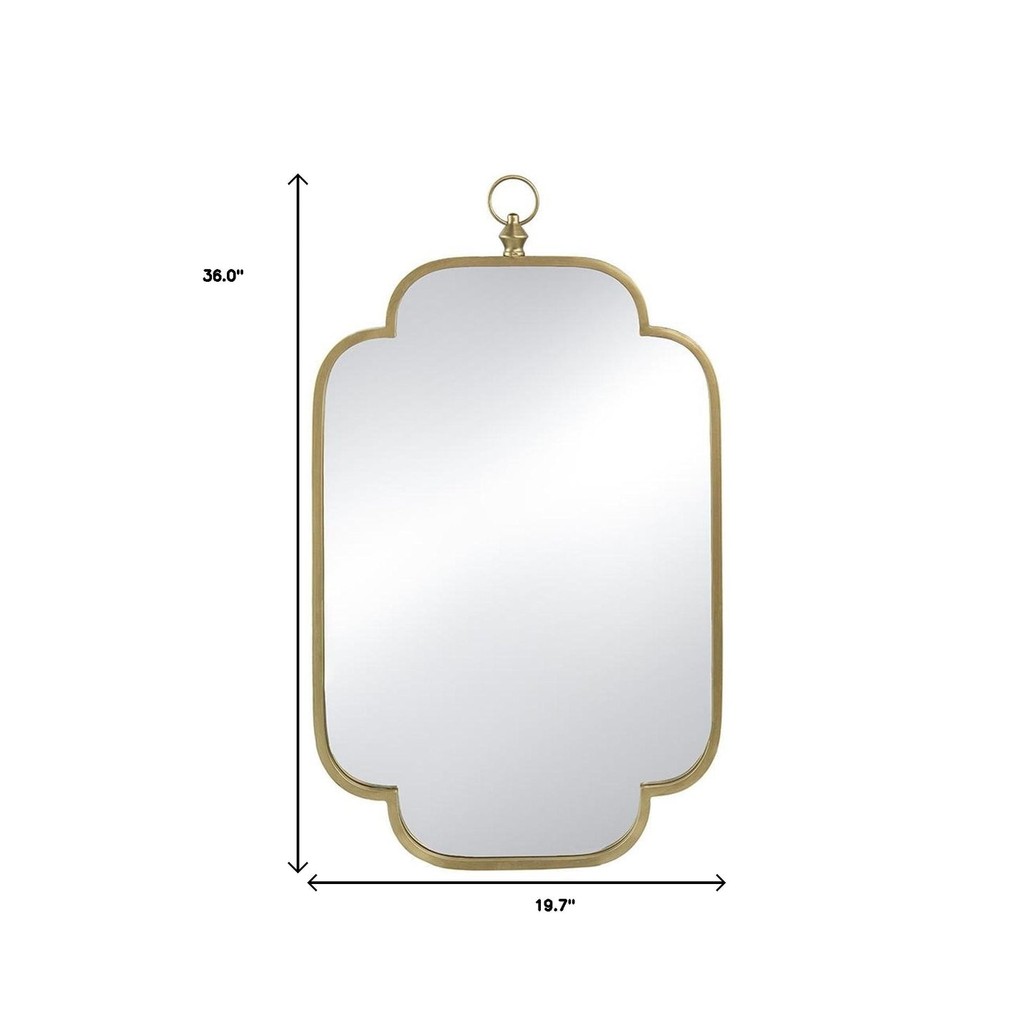 36" Gold Novelty Iron Framed Accent Mirror