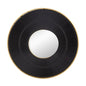 32" Black And Gold Round Wood And Metal Framed Accent Mirror