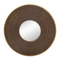 32" Brown And Gold Round Wood And Metal Framed Accent Mirror