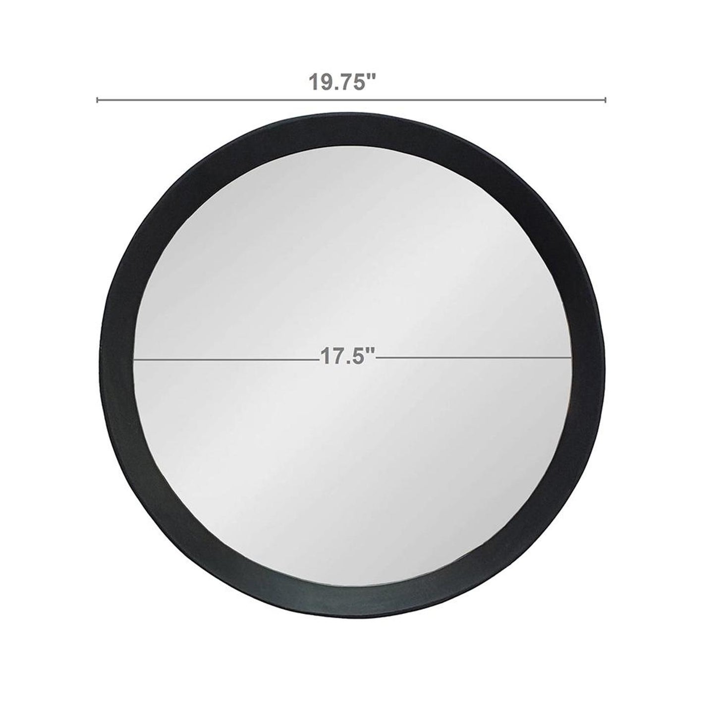 20" Black Round Wood Framed Accent Mirror