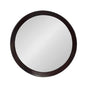 20" Dark Brown Round Wood Framed Accent Mirror