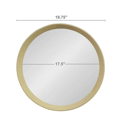 20" Cream Round Wood Framed Accent Mirror