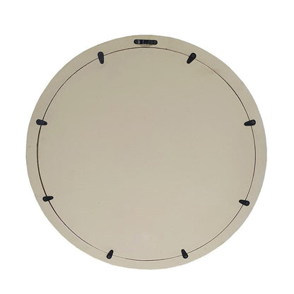 20" Cream Round Wood Framed Accent Mirror