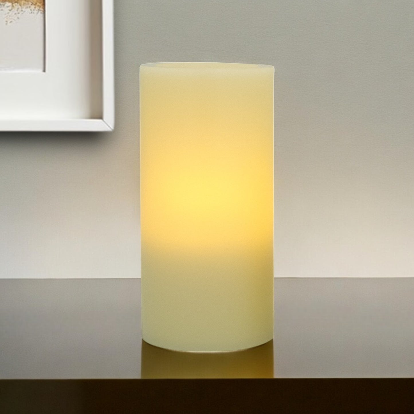 8" Ivory Flameless Pillar Candle