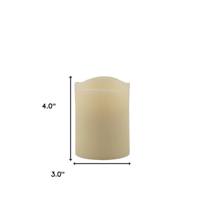 4" Ivory Flameless Pillar Candle