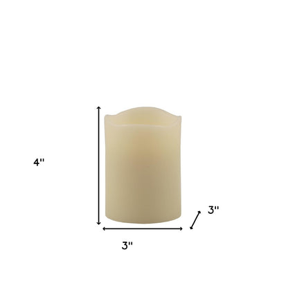 4" Ivory Flameless Pillar Candle