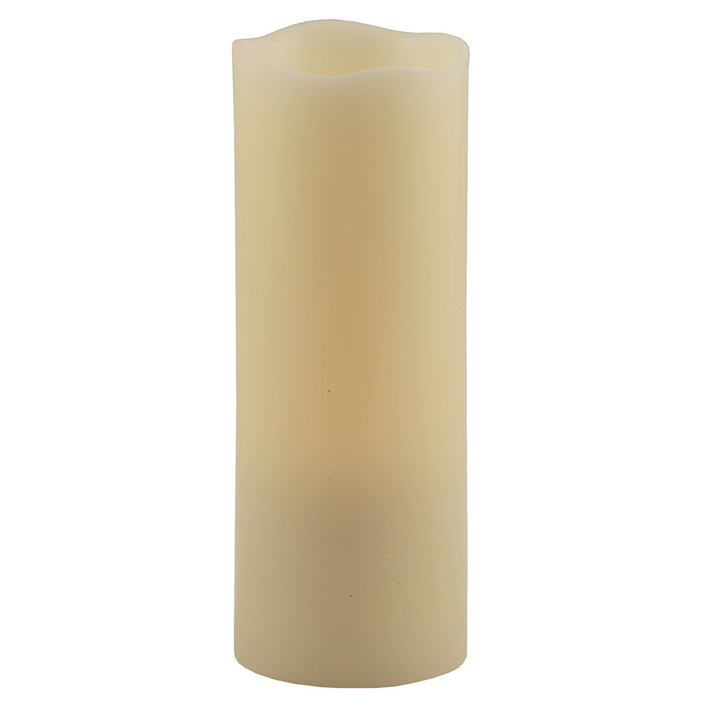 8" Ivory Flameless Pillar Candle