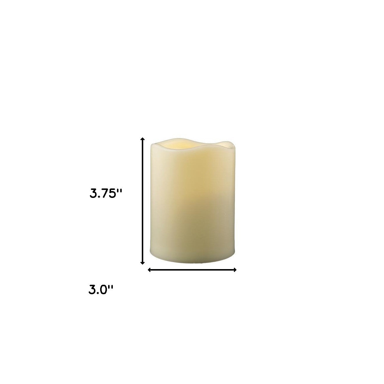 4" Ivory Flameless Indoor Outdoor Pillar Candle