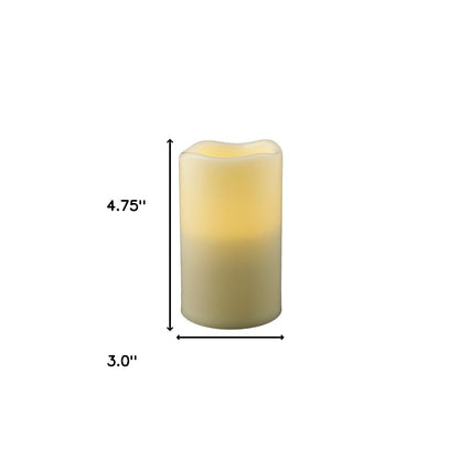 5" Ivory Flameless Indoor Outdoor Pillar Candle