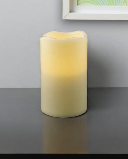 5" Ivory Flameless Indoor Outdoor Pillar Candle