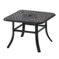 24" Black Square Metal Outdoor Bistro Table with Umbrella Hole