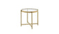 24" Gold And Clear Glass And Metal Round End Table