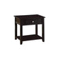 22" Black Manufactured Wood Square End Table With Drawer With Shelf