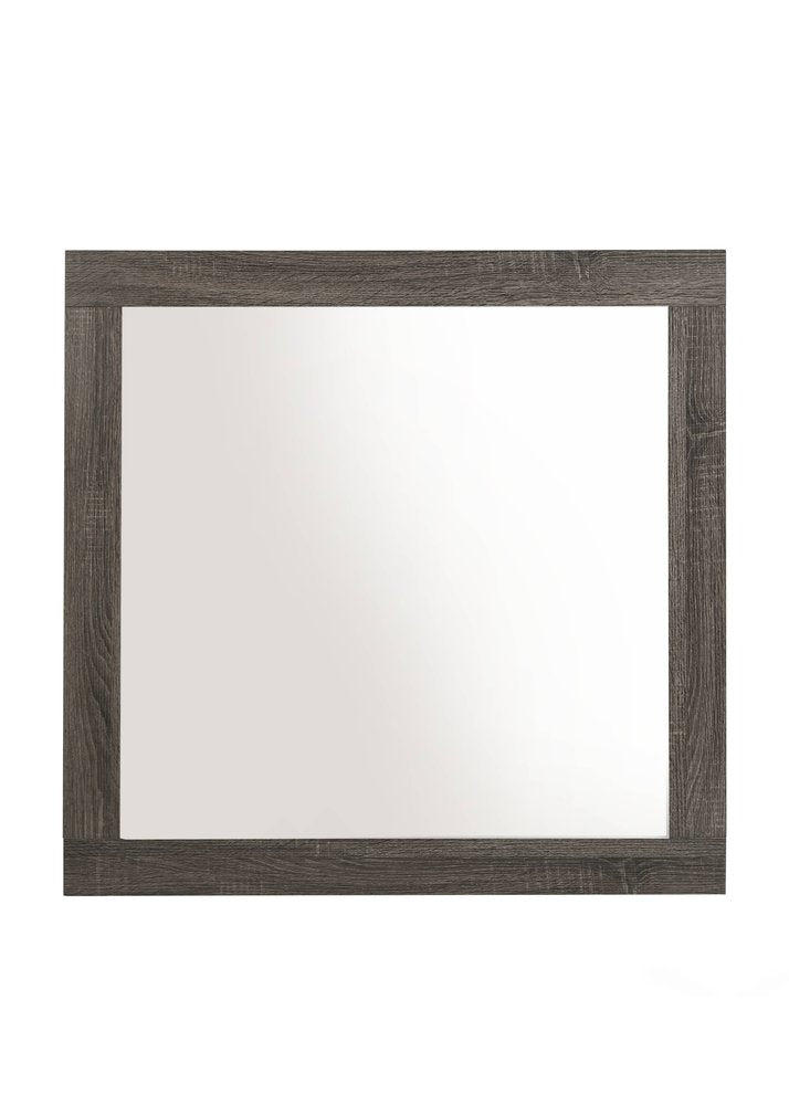 35" Square Wood Framed Mounted Dresser Mirror