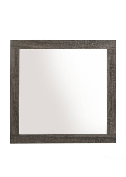 35" Square Wood Framed Mounted Dresser Mirror