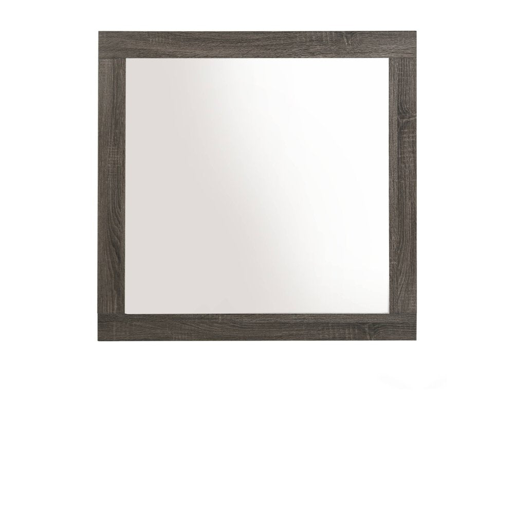 35" Square Wood Framed Mounted Dresser Mirror
