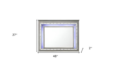 37" Light Gray Oak Lighted Dresser Mirror