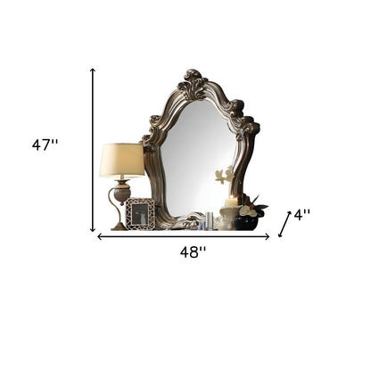 47" Antique Platinum Irregular Dresser Mirror