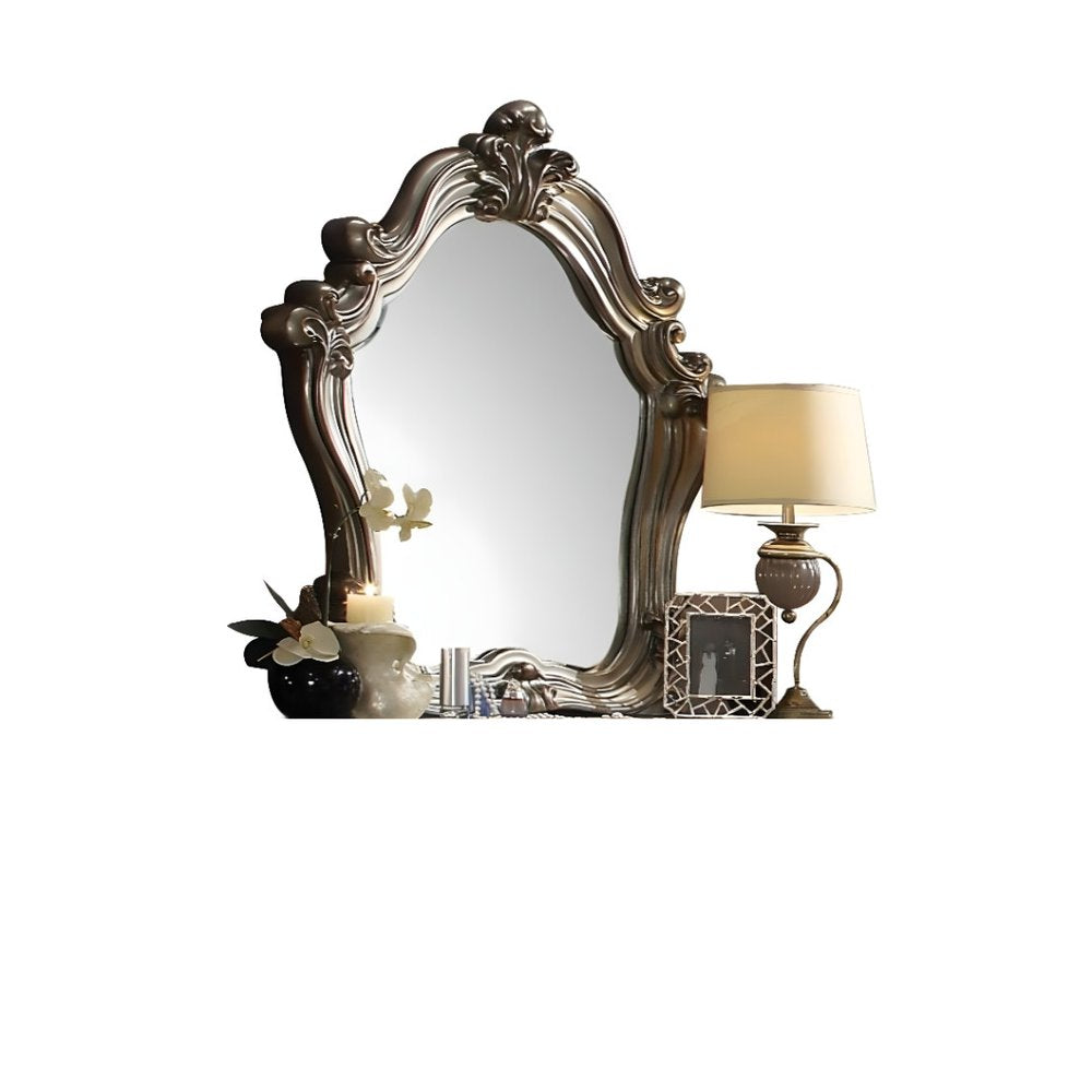 47" Crowned Top Wood Framed Mounted Dresser Mirror