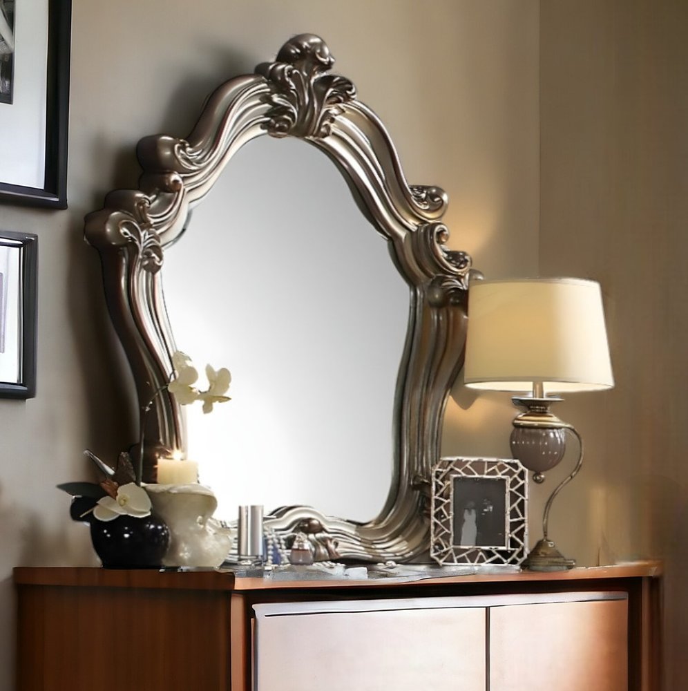 47" Crowned Top Wood Framed Mounted Dresser Mirror