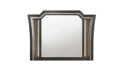 38" Metallic Gray Lighted Dresser Mirror