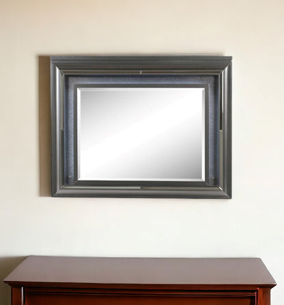 39" Metallic Gray Lighted Arch Dresser Mirror