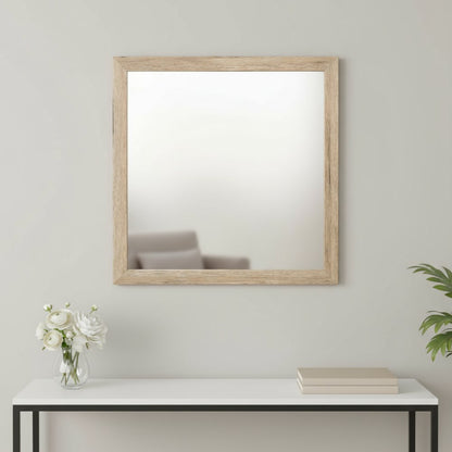 40" Natural Square Wood Framed Accent Mirror